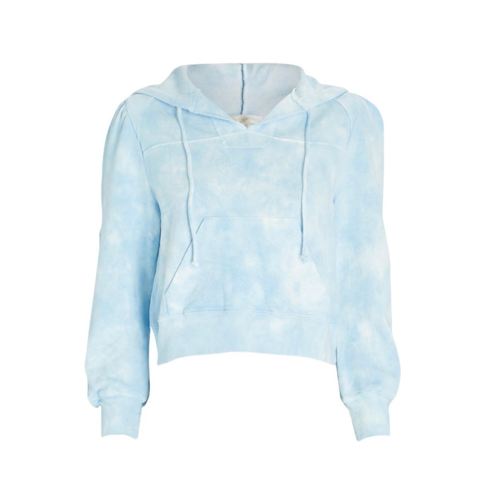 LoveShackFancy Kirby Cropped Tie Dye Hoodie Sweatshirt Pale Blue Size S - Picture 5 of 14